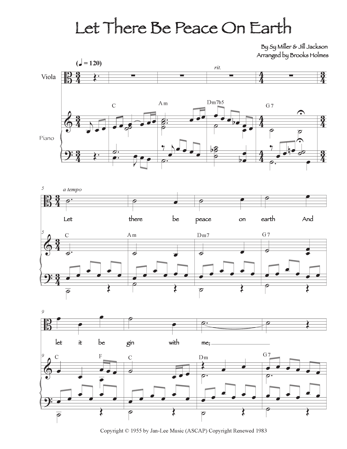 Let There Be Peace On Earth (arr. Brooks Holmes)