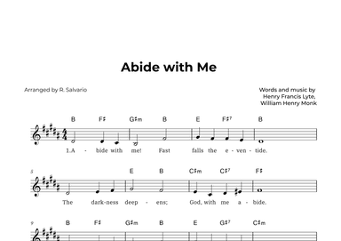 Abide with Me (Key of B Major) (arr. R. Salvario)