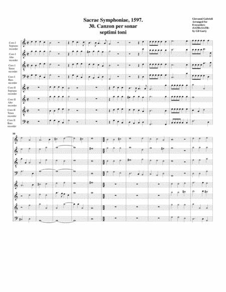 Canzon no.30 a8 (1597) (arrangement for 8 recorders) (arr. Gil Garty)