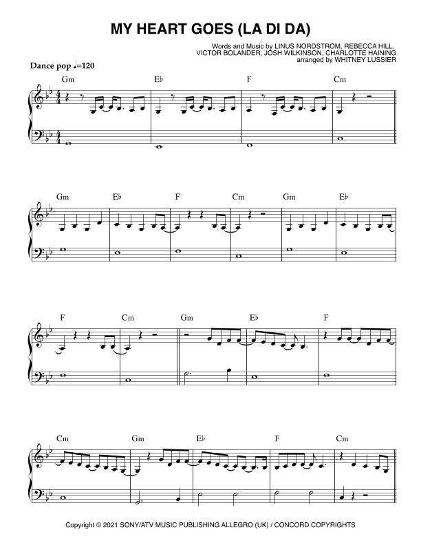 My Heart Goes (ladida) (arr. Whitney Lussier)