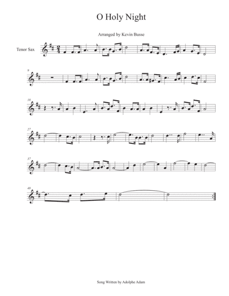 O Holy Night - Tenor Sax (arr. Kevin Busse)