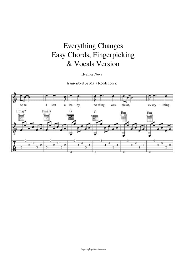 Everything Changes (arr. Maja Roedenbeck)