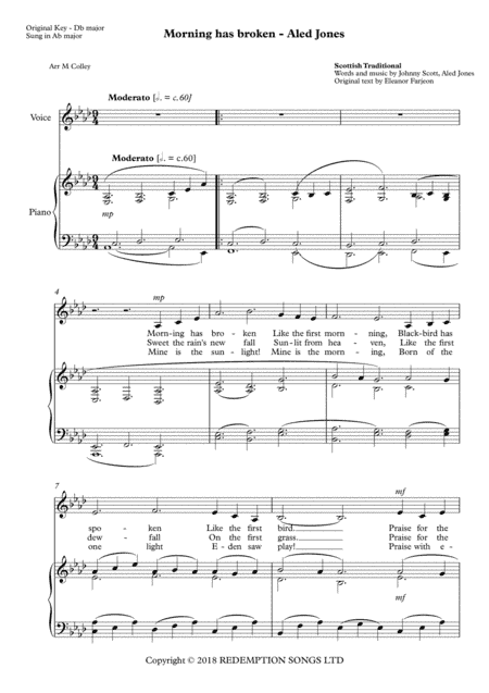 Morning Has Broken (arr. M Colley)