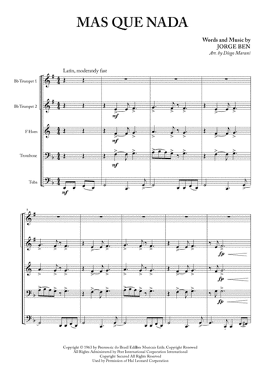 Mas Que Nada (arr. Diego Marani)