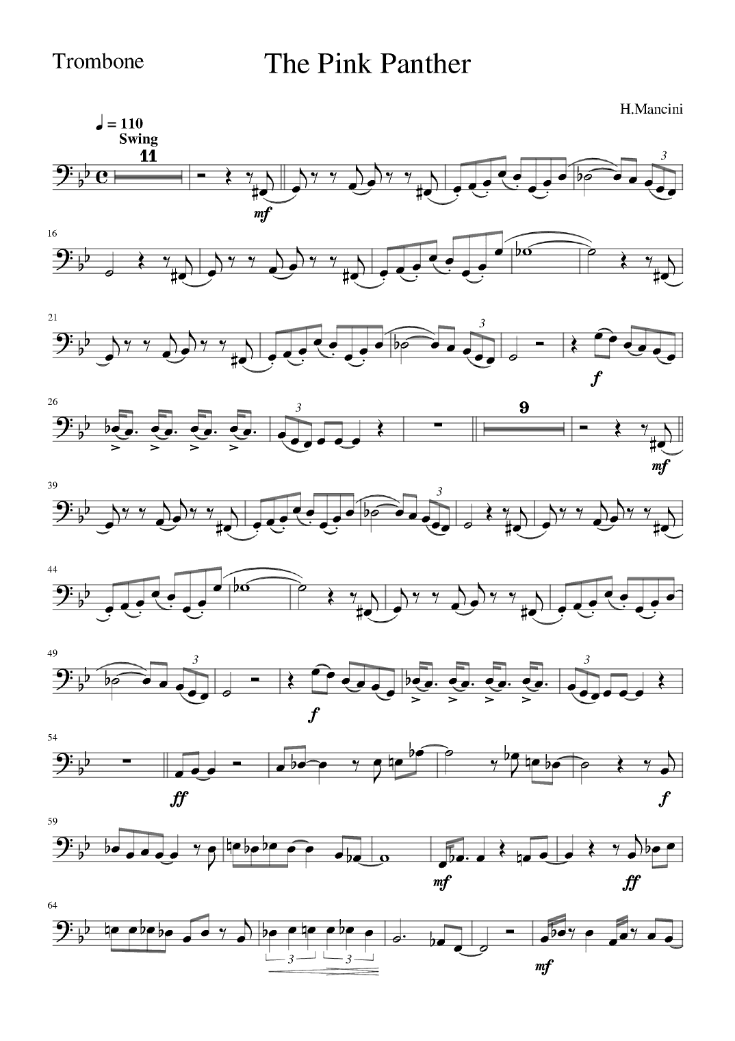 The Pink Panther (arr. Zachary Corbett)