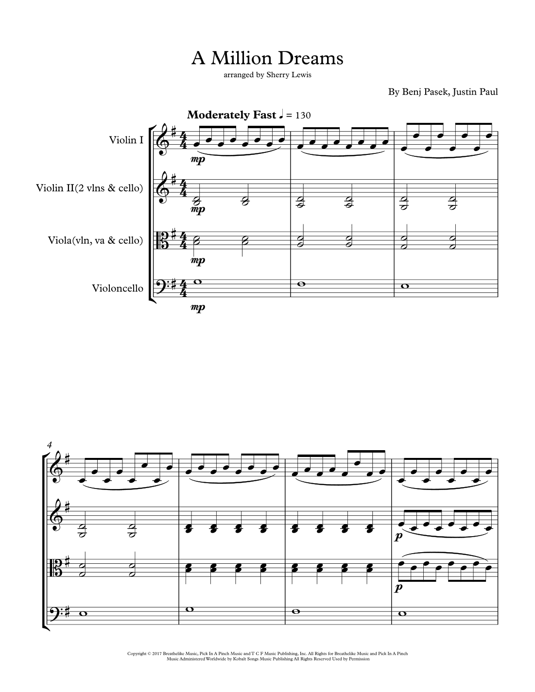 A Million Dreams (arr. Sherry Lewis)