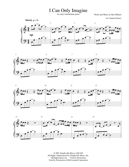 I Can Only Imagine (arr. Samuel Stokes)