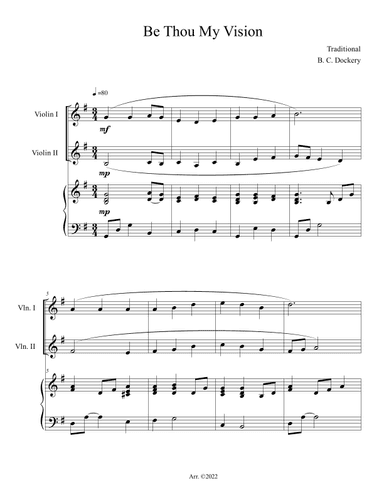 Be Thou My Vision (Violin Duet with Piano Accompaniment) (arr. B. C. Dockery)