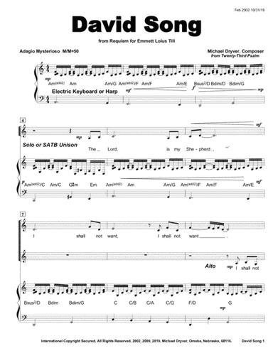 David Song (from Requiem of Emmett Louis Till movement No. 8 of 16)