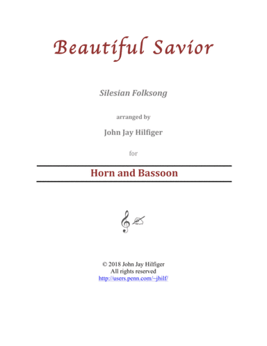 Beautiful Savior for Horn and Bassoon (arr. John Jay Hilfiger)