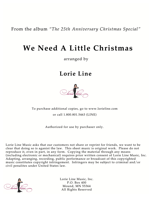 We Need A Little Christmas (arr. Lorie Line)