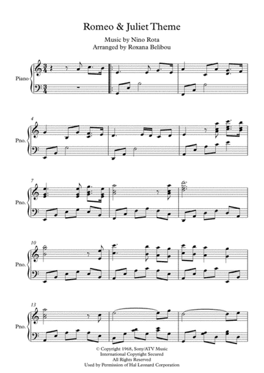 Romeo And Juliet (love Theme) (arr. Roxana Belibou)