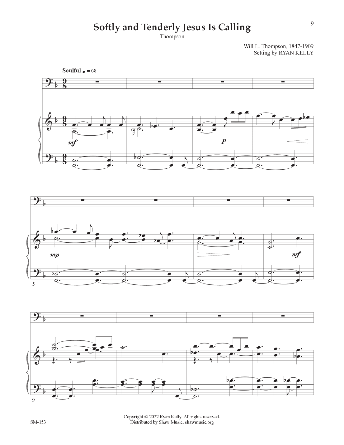 Softly and Tenderly Jesus Is Calling (trombone, piano) (arr. Ryan Kelly)