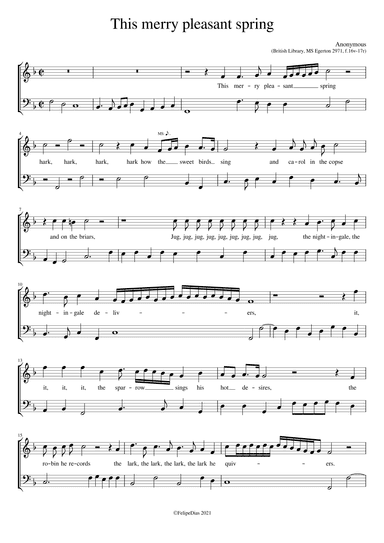 This merry pleasant spring (arr. Early Music Scores)