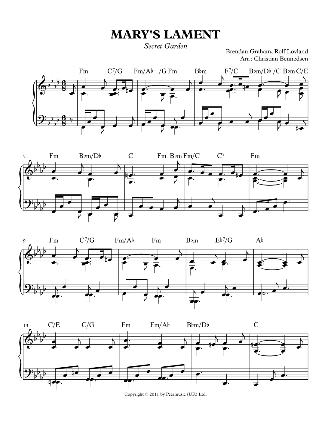 Mary's Lament (arr. Christian Bennedsen)