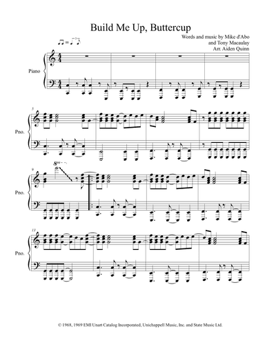 Build Me Up, Buttercup (arr. Aiden Quinn)