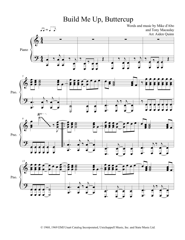 Build Me Up, Buttercup (arr. Aiden Quinn)