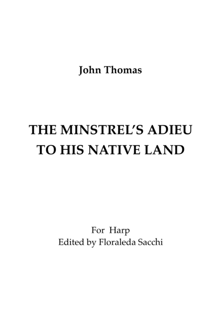 The Minstrel's Adieu to his Native Land (arr. Floraleda Sacchi)