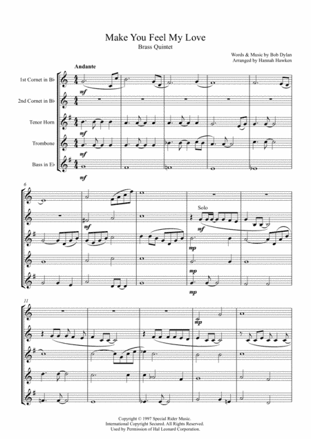 Make You Feel My Love (arr. Hannah Hawken)