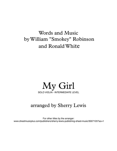 My Girl (arr. Sherry Lewis)