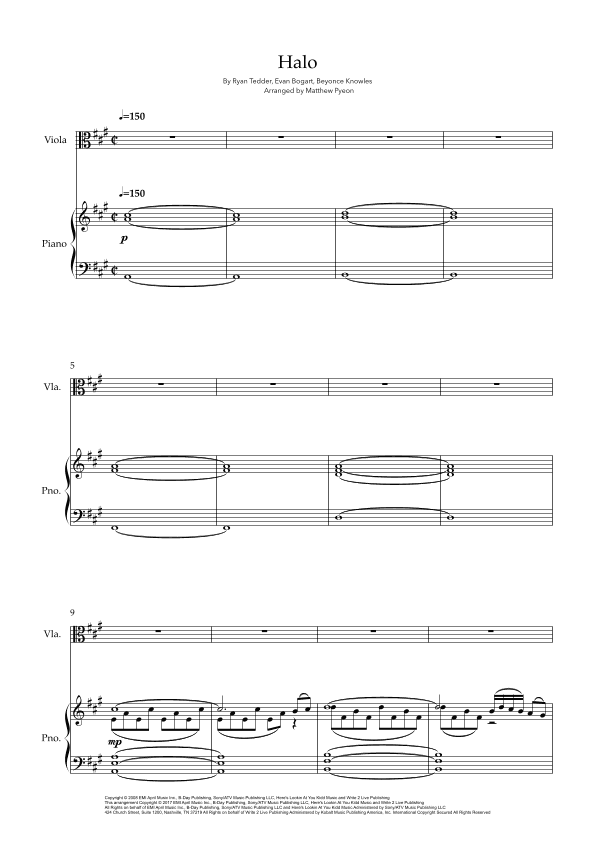 Halo (arr. Matthew pyeon)