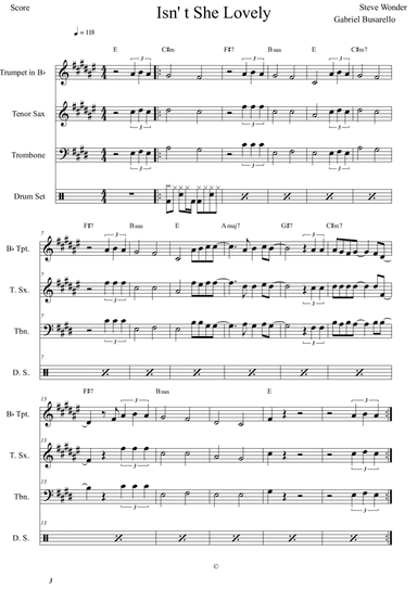 Isn't She Lovely (arr. Gabriel Busarello)