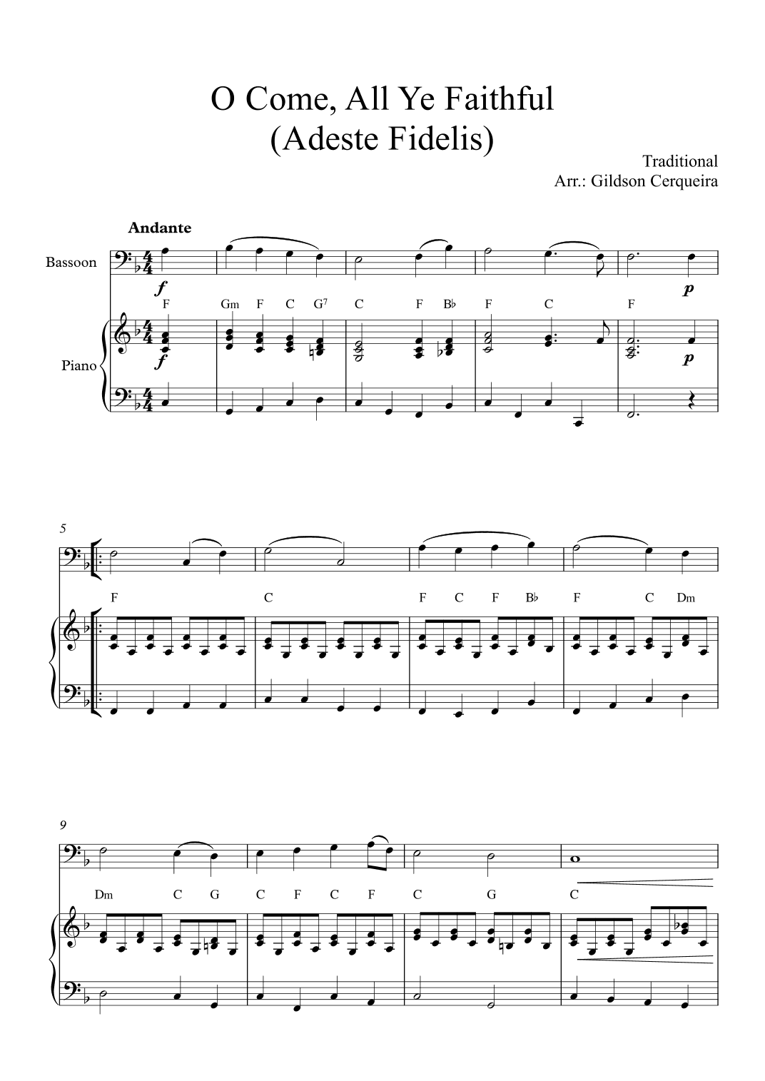 O Come, All Ye Faithful (arr. Gildson Cerqueira)
