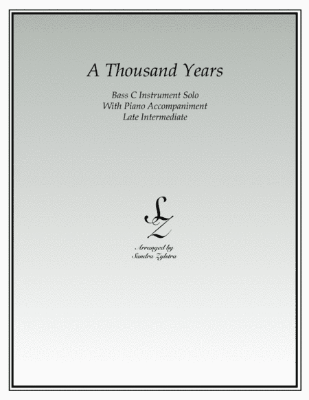 A Thousand Years (arr. Sandra Zylstra)
