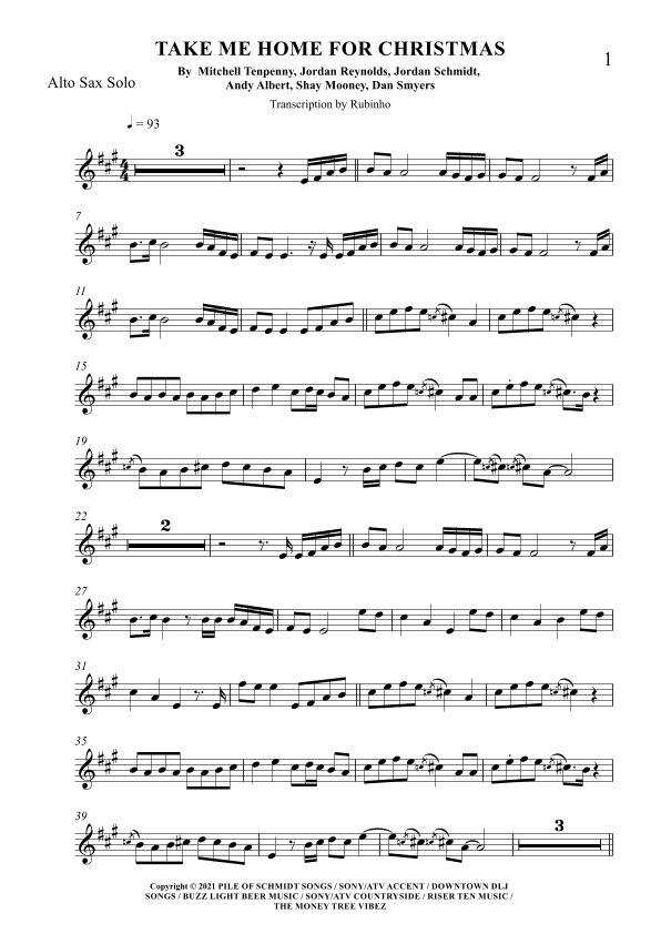 Take Me Home For Christmas (arr. Rubinho)