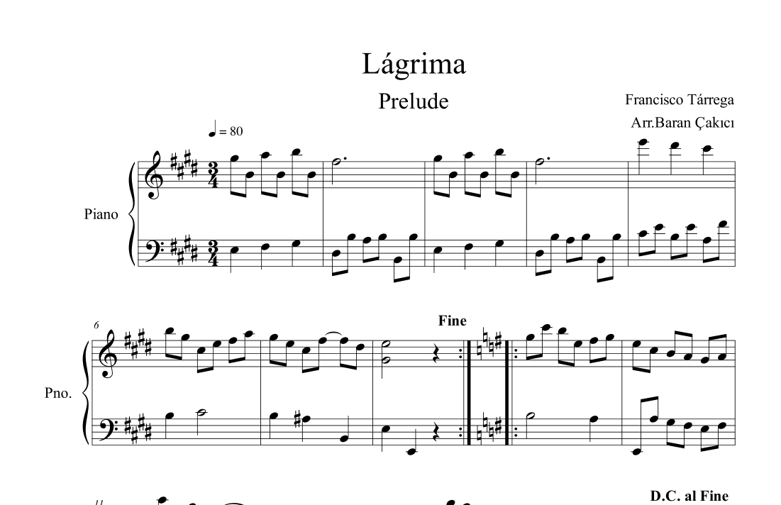 Lágrima (arr. Baran Çakıcı)