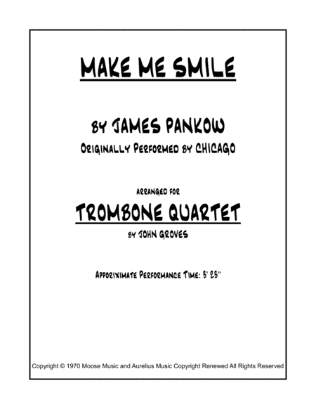 Make Me Smile (arr. John Groves)