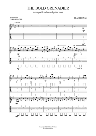 Bold Grenadier (arr. Chris Webster)