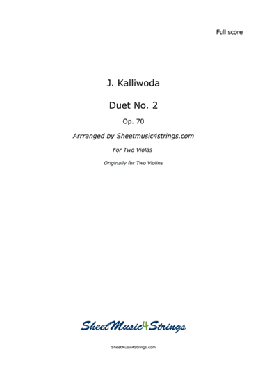 Kalliwoda, J. - Duet No.2, (All Mvts.) Op. 70 for Two Violas (arr. Linda Scott)