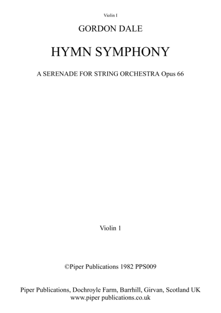 GORDON DALE HYMN SYMPHONY VIOLIN 1 PART