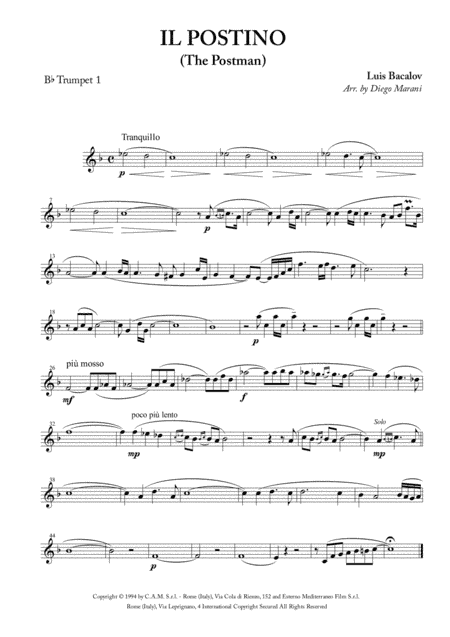 Il Postino (the Postman) (arr. Diego Marani)