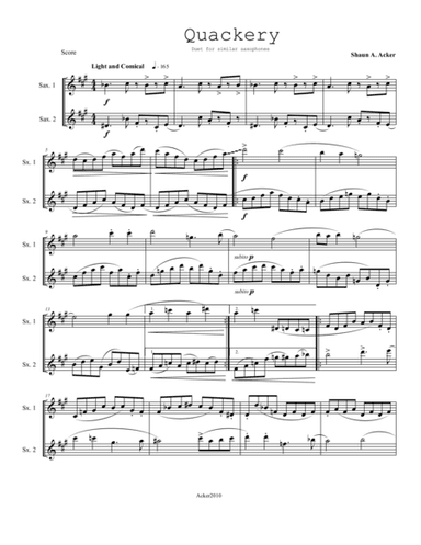 Quackery (Saxophone Duet)
