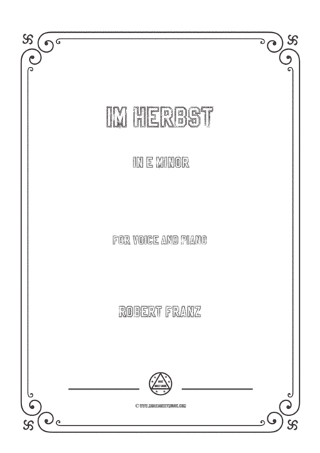 Franz-Im Herbst in e minor,for voice and piano (arr. MSM)