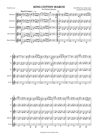 King Cotton March for Clarinet Quintet (arr. Martin Todd)