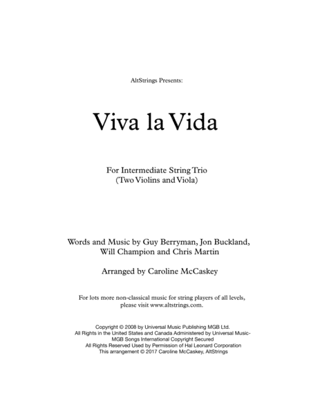 Viva La Vida (arr. Caroline McCaskey)
