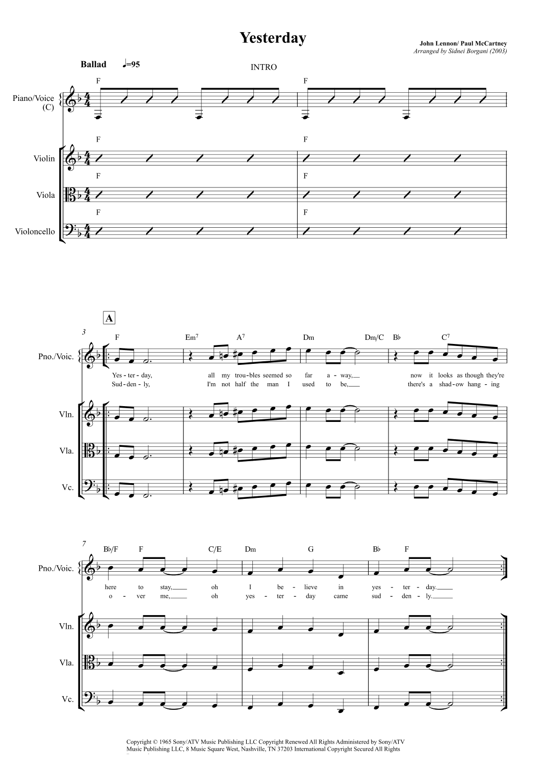 Yesterday (arr. Sidnei Borgani)