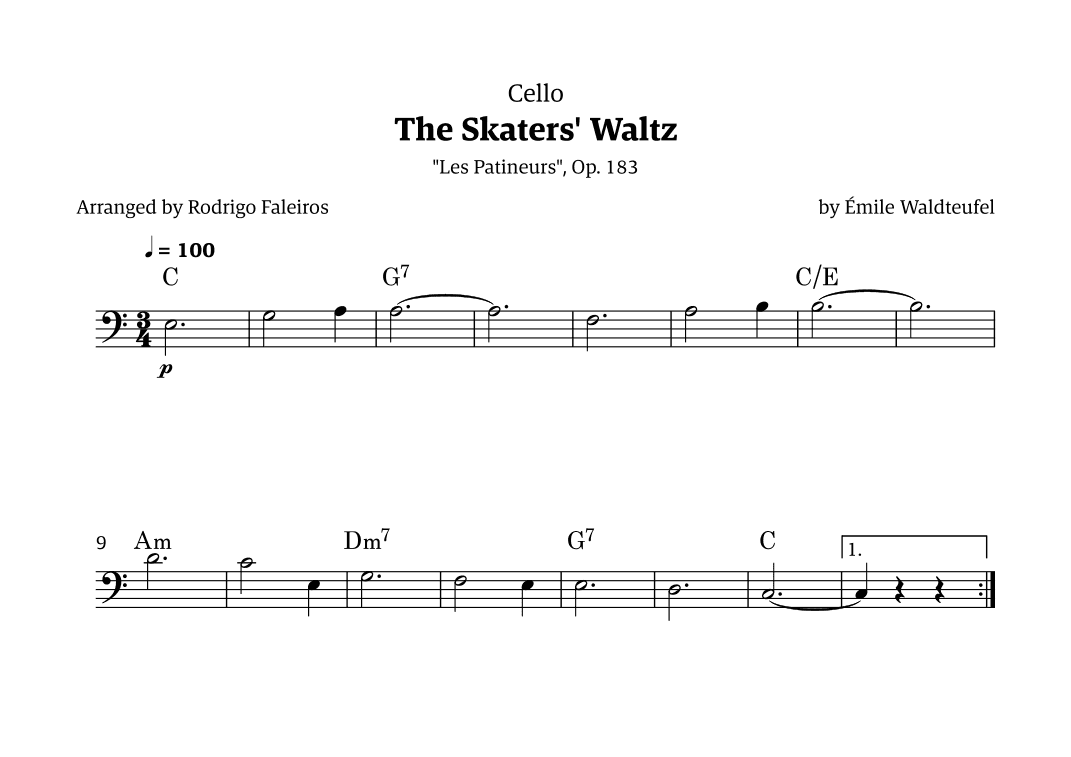 The Skaters Waltz (for beginners) (arr. Rodrigo Faleiros)