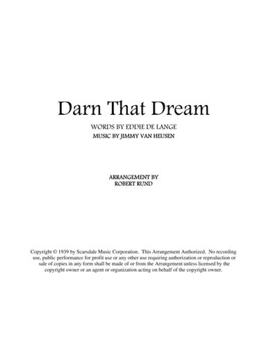 Darn That Dream (arr. Robert Rund)