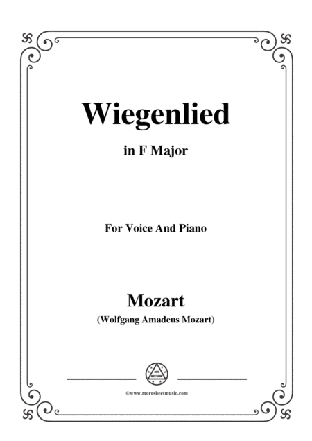 Mozart-Wiegenlied,in F Major,for Voice and Piano (arr. MSM)