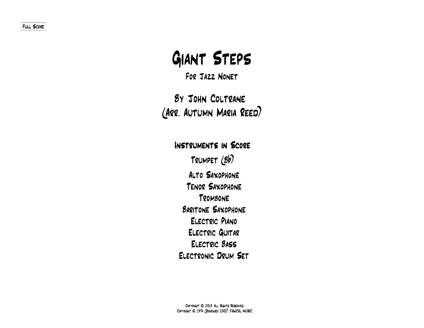 Giant Steps (arr. Autumn Maria Reed)