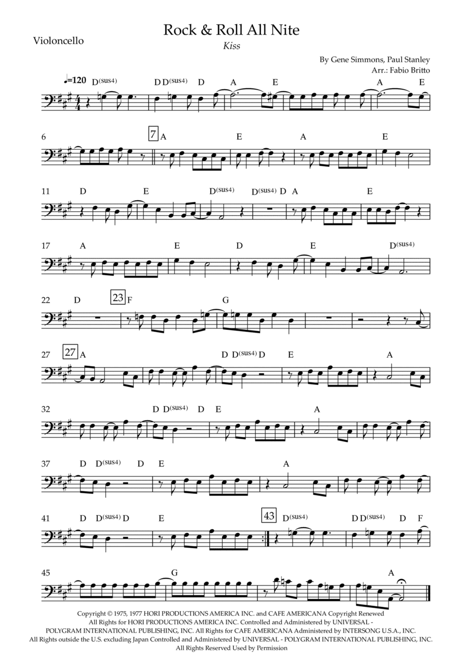 Rock And Roll All Nite (arr. Fabio Britto)
