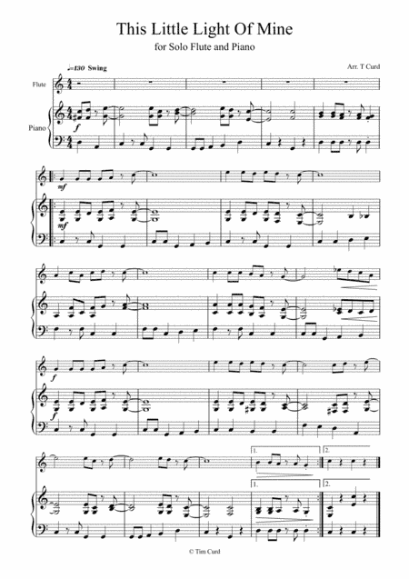 This Little Light of Mine for Flute and Piano (arr. Tim Curd)