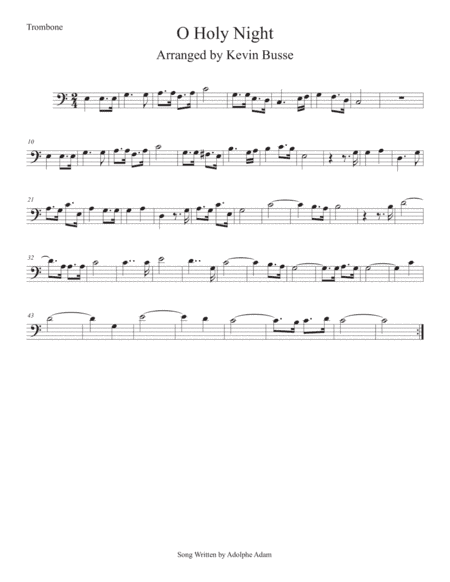 O Holy Night (Easy key of C) Trombone (arr. Kevin Busse)