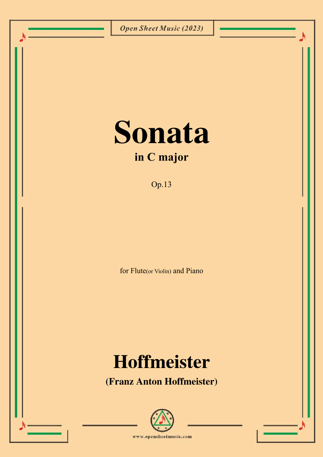 Hoffmeister-Sonata,in C Major,Op.13 (arr. OSM Press)