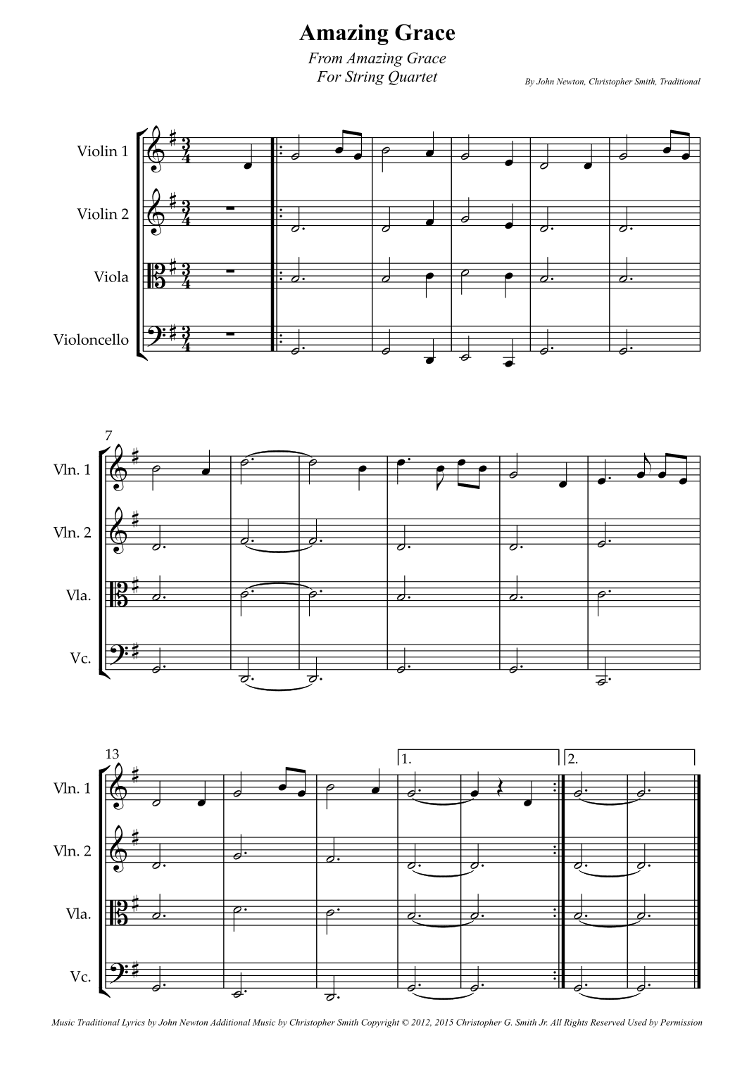 Amazing Grace (arr. Wesley S. SIlva)