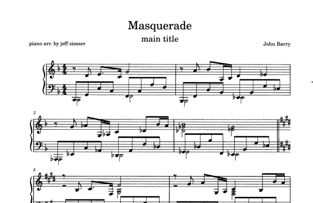 Masquerade (end Title Theme) (arr. jeff siesser)